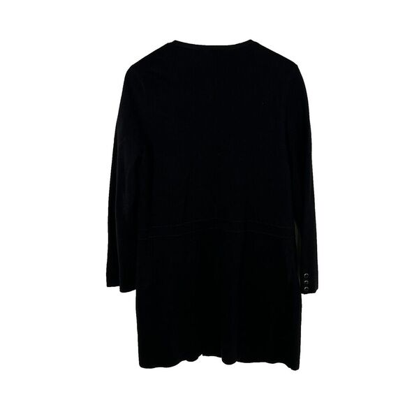 New Talbots Open Front Cardigan Sweater Jacket Size 1XP Black Long Pockets nwot - Picture 2 of 10